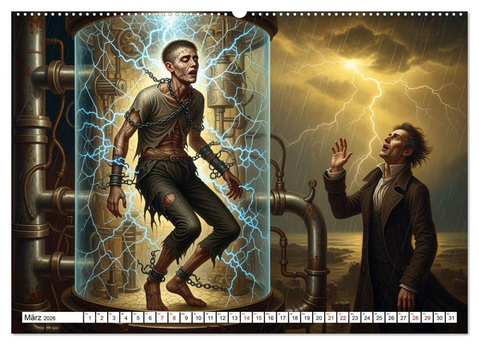 Victor Frankenstein und seine Schöpfung (CALVENDO Premium Wandkalender 2026)