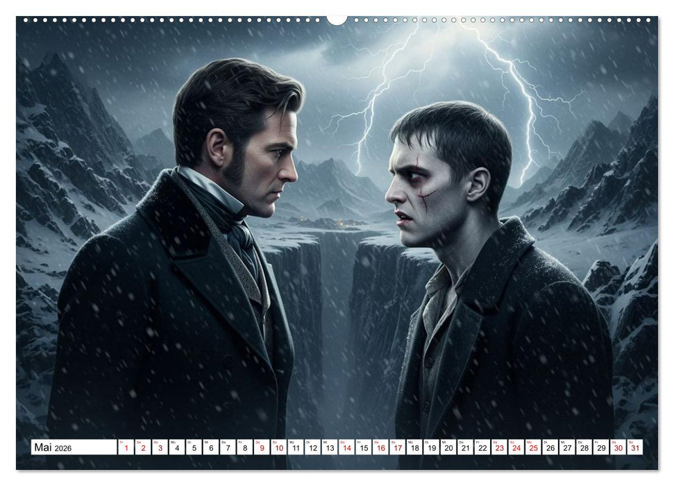 Victor Frankenstein und seine Schöpfung (CALVENDO Premium Wandkalender 2026)