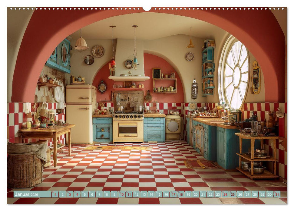 Fantastische Küchenarchitektur. KI-Design zum Staunen (CALVENDO Premium Wandkalender 2026)