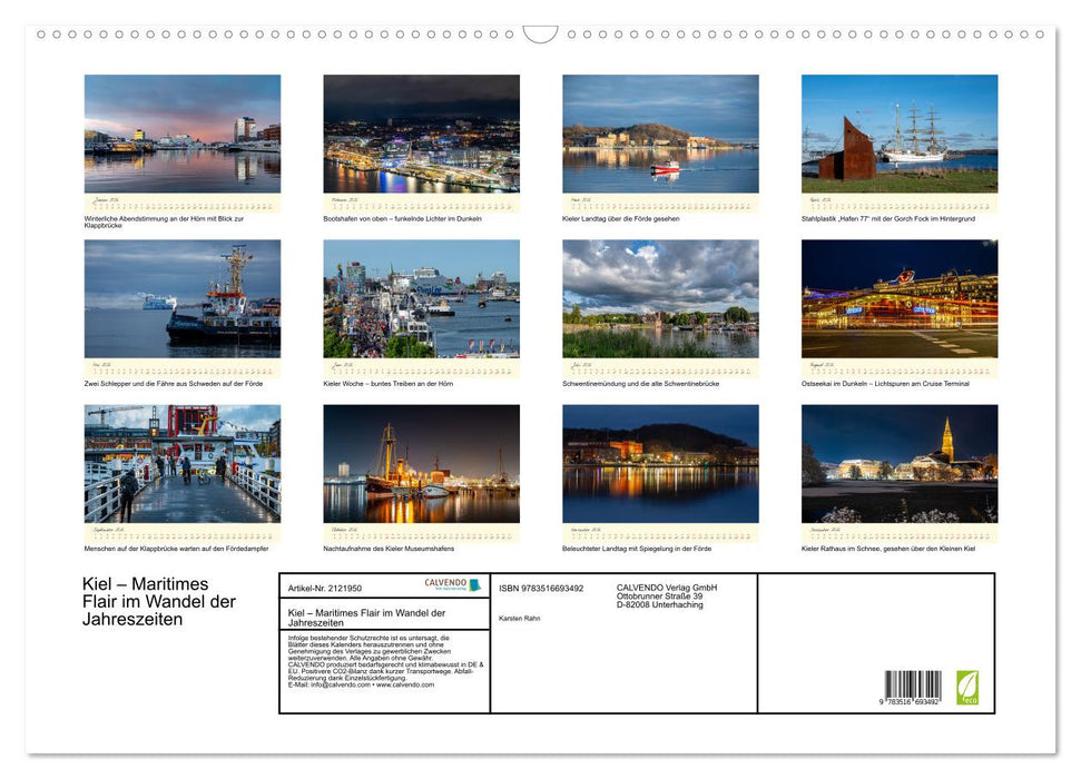 Kiel – Maritimes Flair im Wandel der Jahreszeiten (CALVENDO Wandkalender 2026)