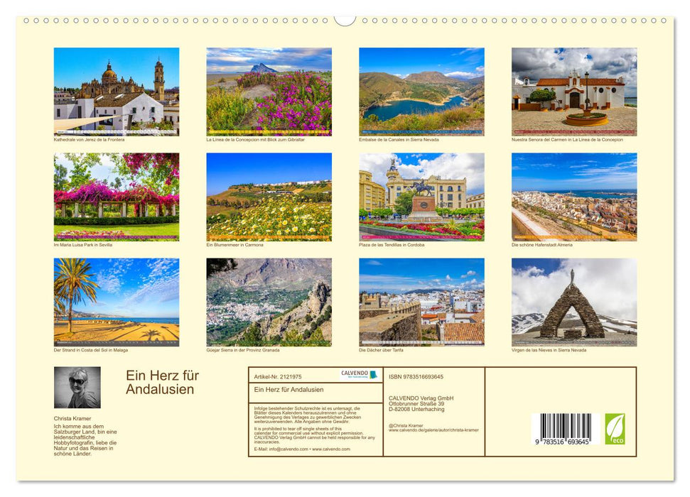 Ein Herz für Andalusien (CALVENDO Premium Wandkalender 2026)