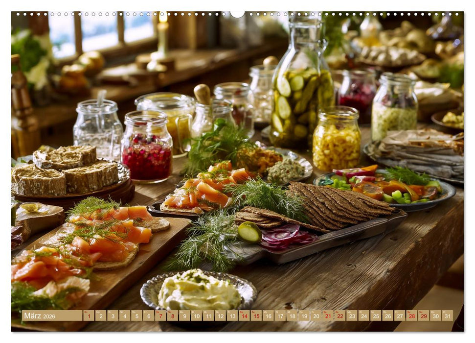 Kulinarische Weltreise. Ikonische Gerichte als KI-Kunst (CALVENDO Wandkalender 2026)