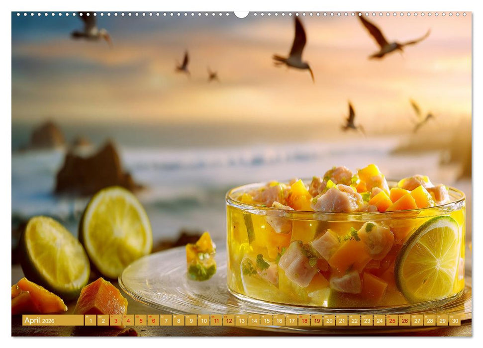 Kulinarische Weltreise. Ikonische Gerichte als KI-Kunst (CALVENDO Wandkalender 2026)