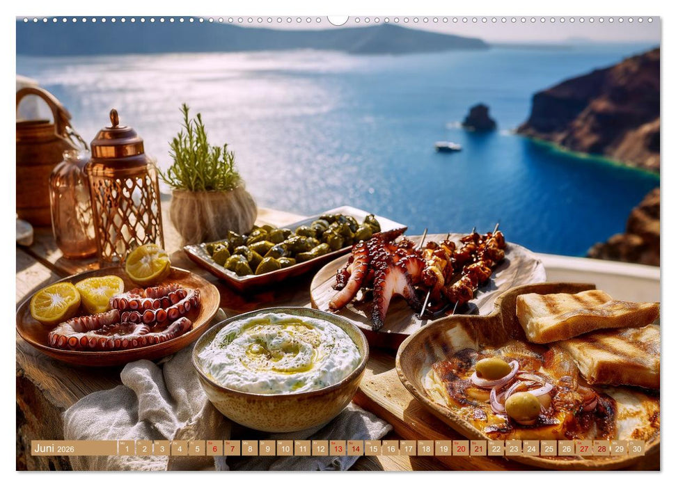 Kulinarische Weltreise. Ikonische Gerichte als KI-Kunst (CALVENDO Premium Wandkalender 2026)