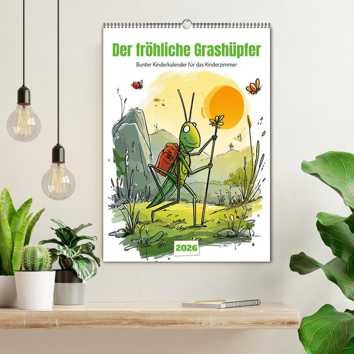 Der fröhliche Grashüpfer - bunter Kinderkalender für das Kinderzimmer (CALVENDO Wandkalender 2026)