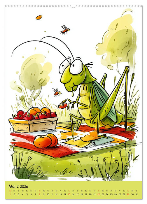 Der fröhliche Grashüpfer - bunter Kinderkalender für das Kinderzimmer (CALVENDO Wandkalender 2026)