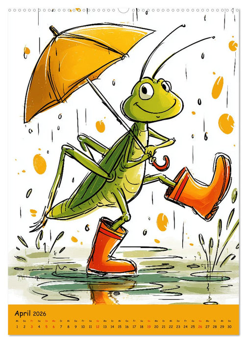 Der fröhliche Grashüpfer - bunter Kinderkalender für das Kinderzimmer (CALVENDO Wandkalender 2026)