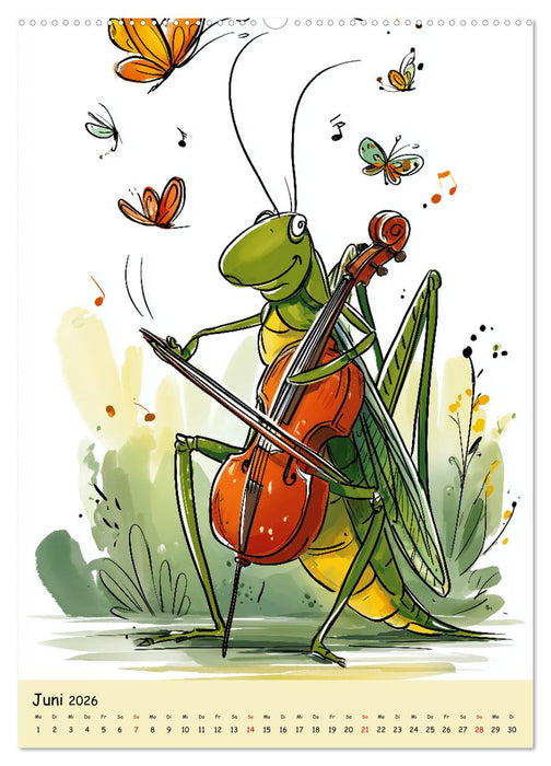 Der fröhliche Grashüpfer - bunter Kinderkalender für das Kinderzimmer (CALVENDO Wandkalender 2026)