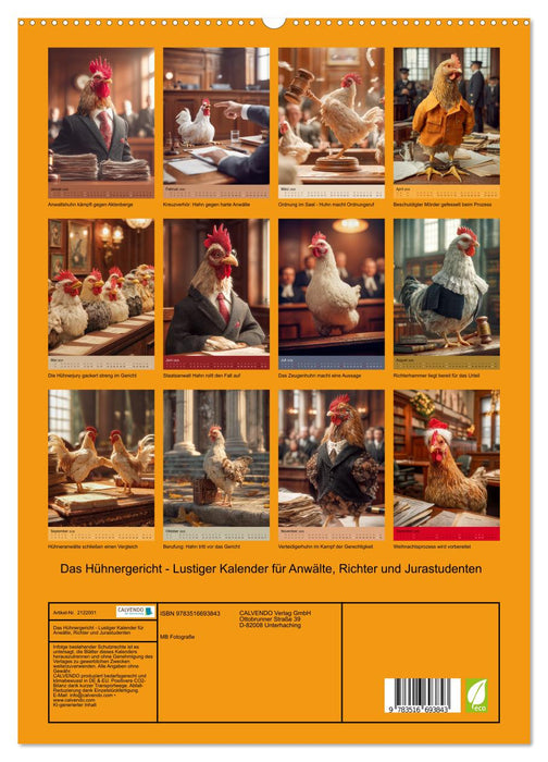 Das Hühnergericht - Lustiger Kalender für Anwälte, Richter und Jurastudenten (CALVENDO Premium Wandkalender 2026)