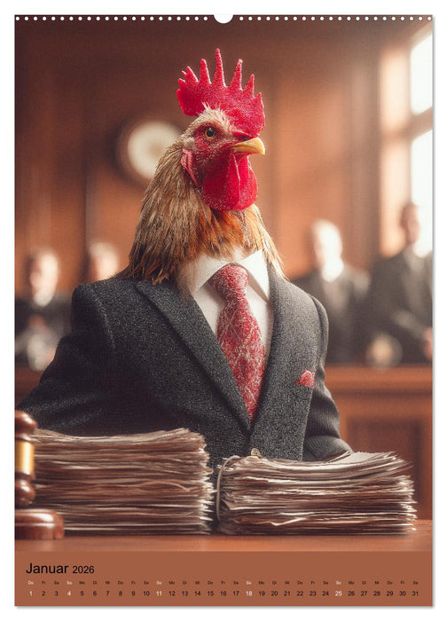Das Hühnergericht - Lustiger Kalender für Anwälte, Richter und Jurastudenten (CALVENDO Premium Wandkalender 2026)