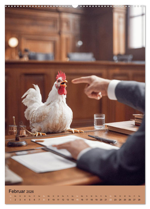 Das Hühnergericht - Lustiger Kalender für Anwälte, Richter und Jurastudenten (CALVENDO Premium Wandkalender 2026)