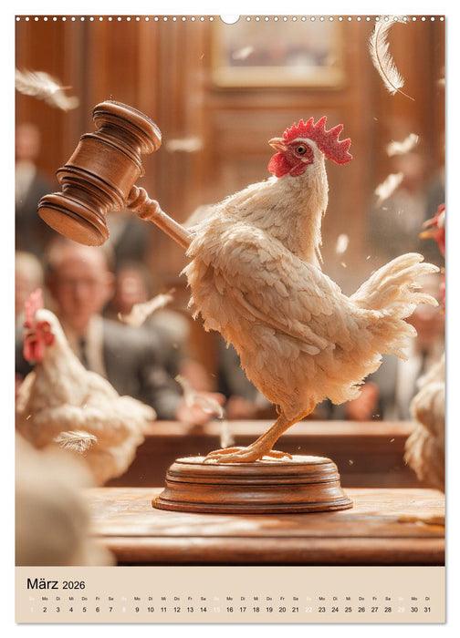 Das Hühnergericht - Lustiger Kalender für Anwälte, Richter und Jurastudenten (CALVENDO Premium Wandkalender 2026)