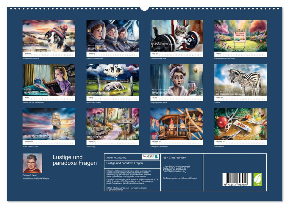 Lustige und paradoxe Fragen (CALVENDO Premium Wandkalender 2026)