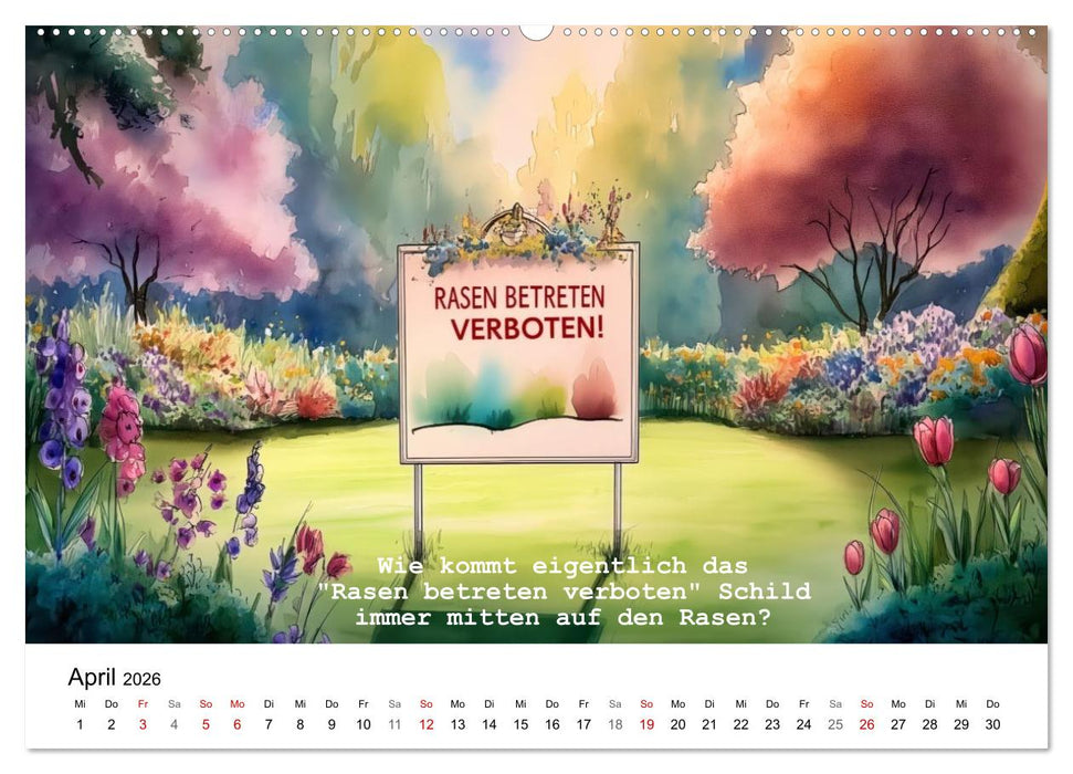 Lustige und paradoxe Fragen (CALVENDO Premium Wandkalender 2026)