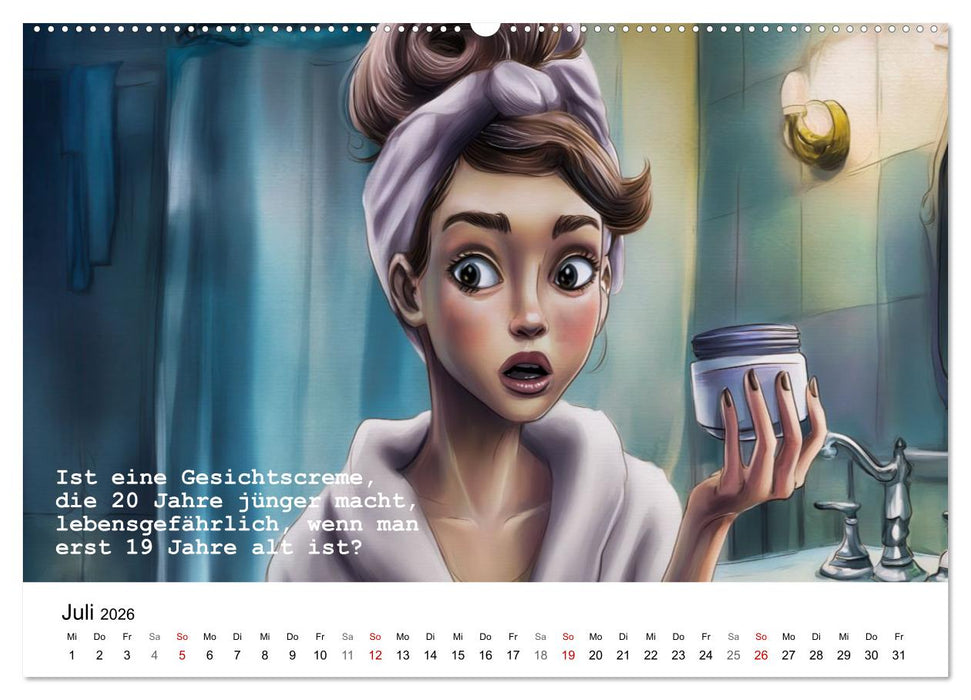 Lustige und paradoxe Fragen (CALVENDO Premium Wandkalender 2026)
