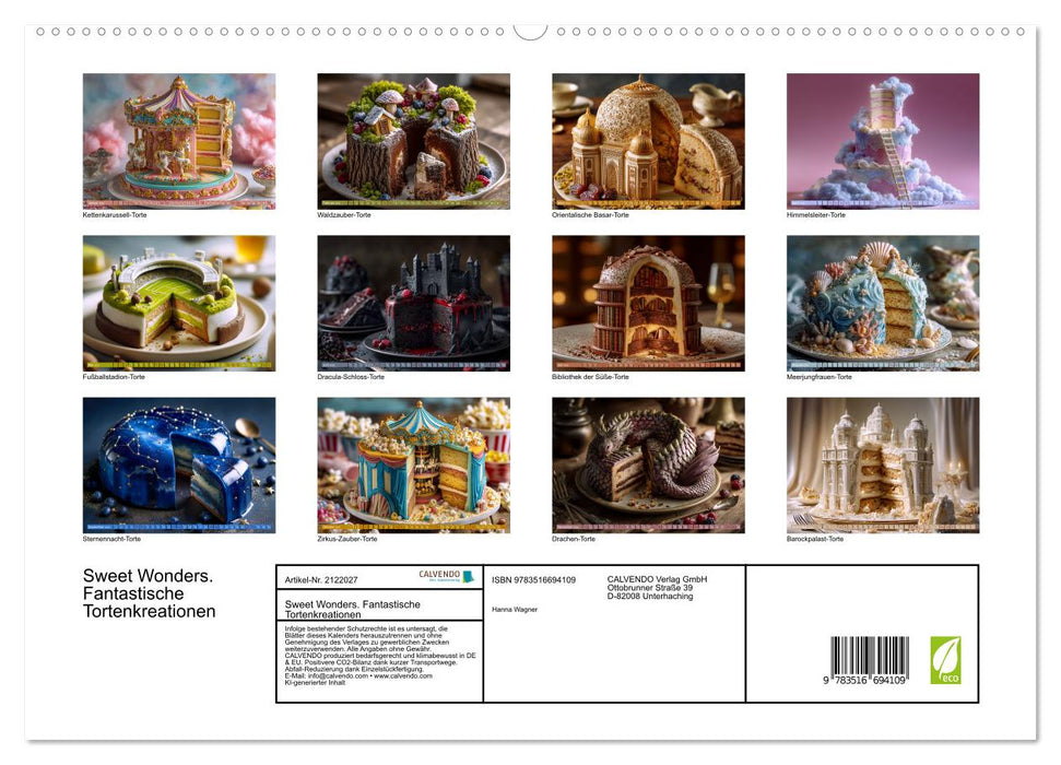 Sweet Wonders. Fantastische Tortenkreationen (CALVENDO Premium Wandkalender 2026)