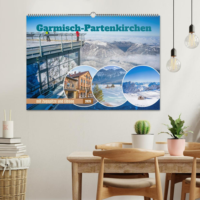 Garmisch-Partenkirchen mit Zugspitze und Eibsee (CALVENDO Wandkalender 2026)