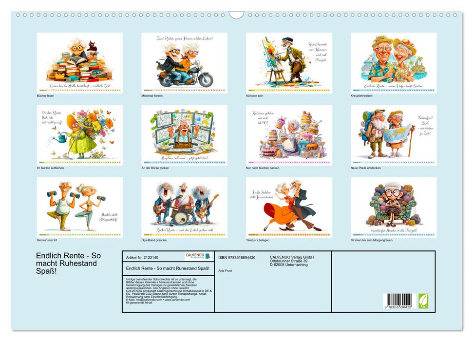 Endlich Rente - So macht Ruhestand Spaß! (CALVENDO Wandkalender 2026)