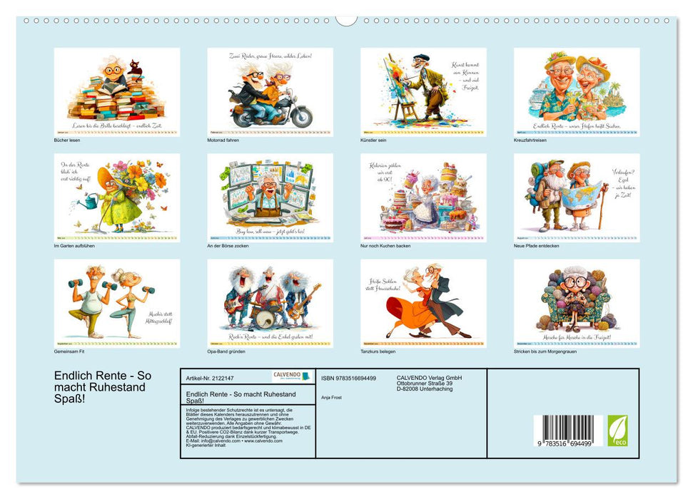 Endlich Rente - So macht Ruhestand Spaß! (CALVENDO Premium Wandkalender 2026)