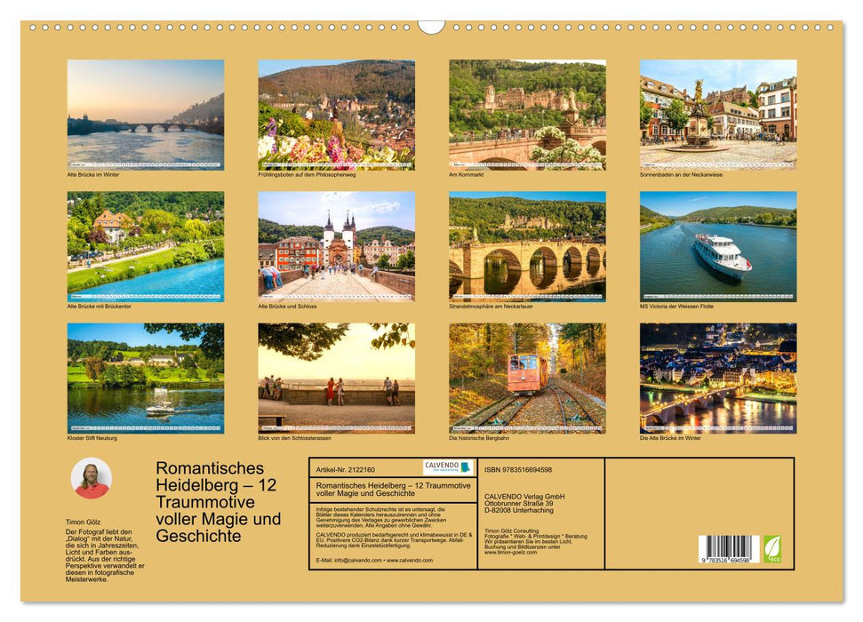 Romantisches Heidelberg – 12 Traummotive voller Magie und Geschichte (CALVENDO Wandkalender 2026)