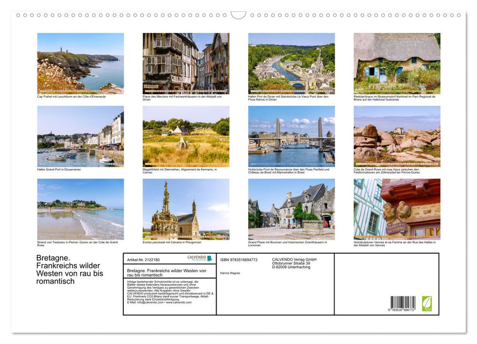 Bretagne. Frankreichs wilder Westen von rau bis romantisch (CALVENDO Wandkalender 2026)