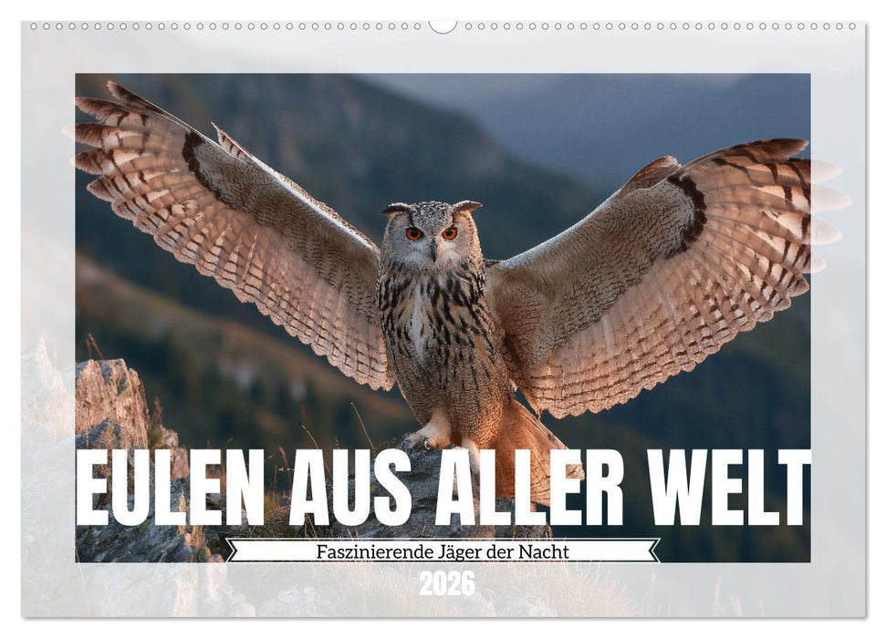 Eulen aus aller Welt - Faszinierende Jäger der Nacht (CALVENDO Wandkalender 2026)