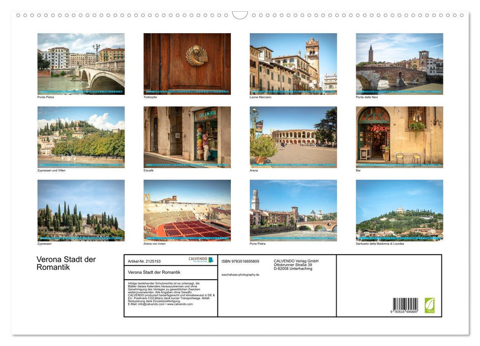 Verona Stadt der Romantik (CALVENDO Wandkalender 2026)