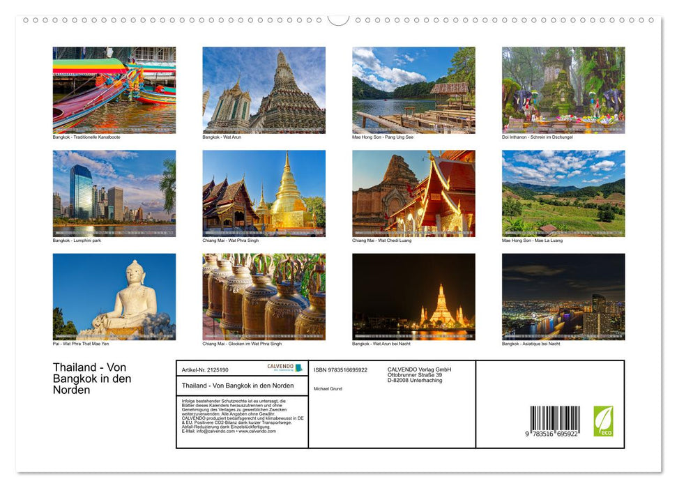 Thailand - Von Bangkok in den Norden (CALVENDO Premium Wandkalender 2026)