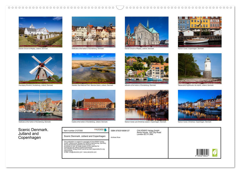 Scenic Denmark. Jutland and Copenhagen (CALVENDO Monthly Calendar 2026)