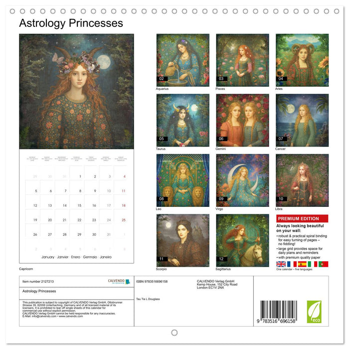 Astrology Princesses (CALVENDO Monthly Calendar 2026)