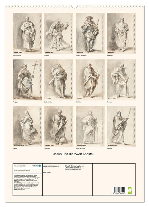 Jesus und die zwölf Apostel (CALVENDO Wandkalender 2026)