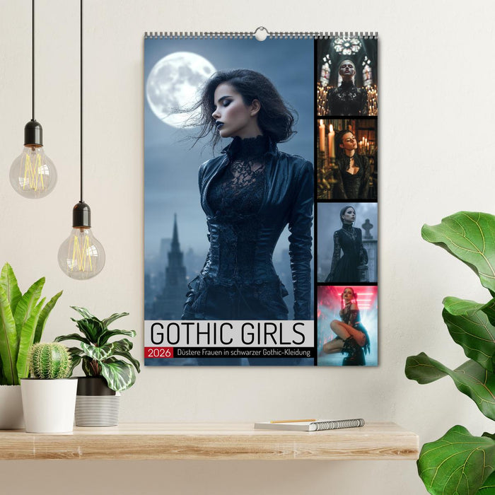 Gothic Girls - düstere Frauen in schwarzer Gothic-Kleidung (CALVENDO Wandkalender 2026)