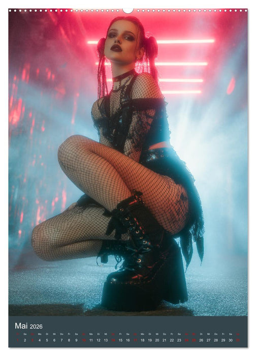 Gothic Girls - düstere Frauen in schwarzer Gothic-Kleidung (CALVENDO Wandkalender 2026)