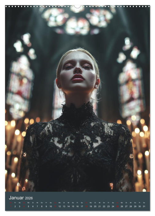 Gothic Girls - düstere Frauen in schwarzer Gothic-Kleidung (CALVENDO Premium Wandkalender 2026)