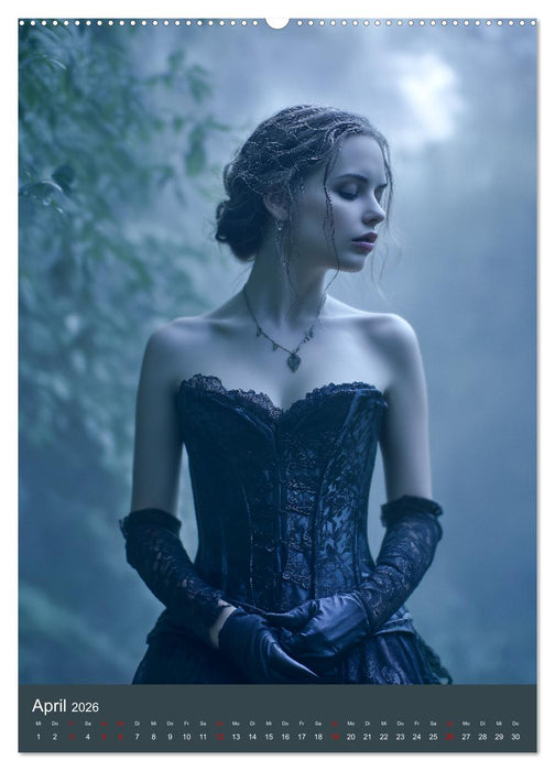 Gothic Girls - düstere Frauen in schwarzer Gothic-Kleidung (CALVENDO Premium Wandkalender 2026)