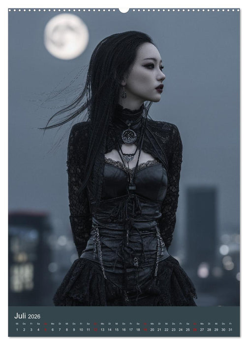 Gothic Girls - düstere Frauen in schwarzer Gothic-Kleidung (CALVENDO Premium Wandkalender 2026)