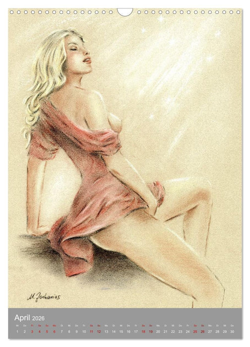 Erotische Pastelle handgemalt - Akt und Dessous (CALVENDO Wandkalender 2026)