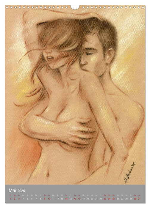 Erotische Pastelle handgemalt - Akt und Dessous (CALVENDO Wandkalender 2026)