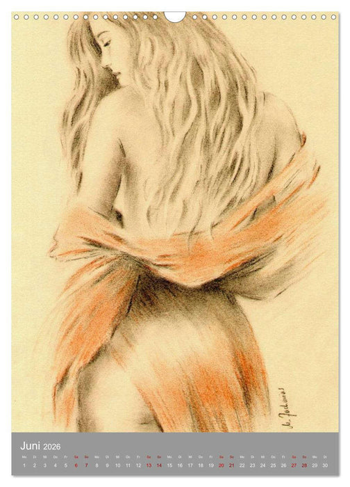 Erotische Pastelle handgemalt - Akt und Dessous (CALVENDO Wandkalender 2026)