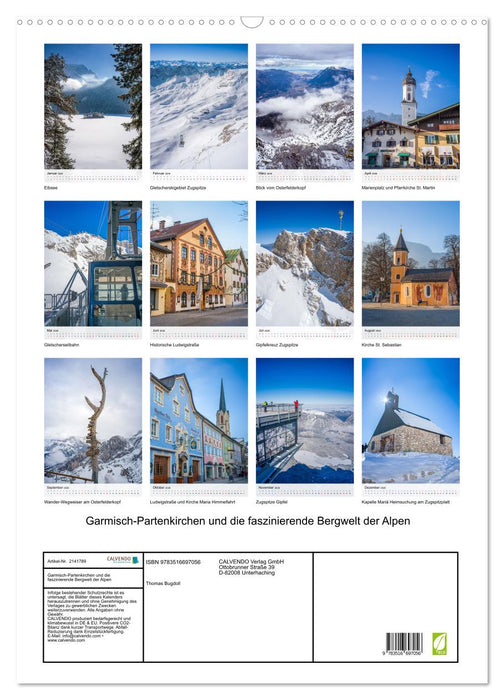 Garmisch-Partenkirchen und die faszinierende Bergwelt der Alpen (CALVENDO Wandkalender 2026)