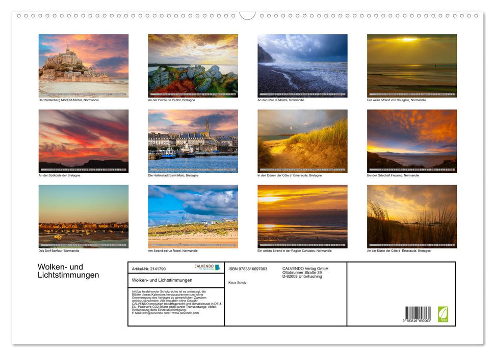 Wolken- und Lichtstimmungen (CALVENDO Wandkalender 2026)