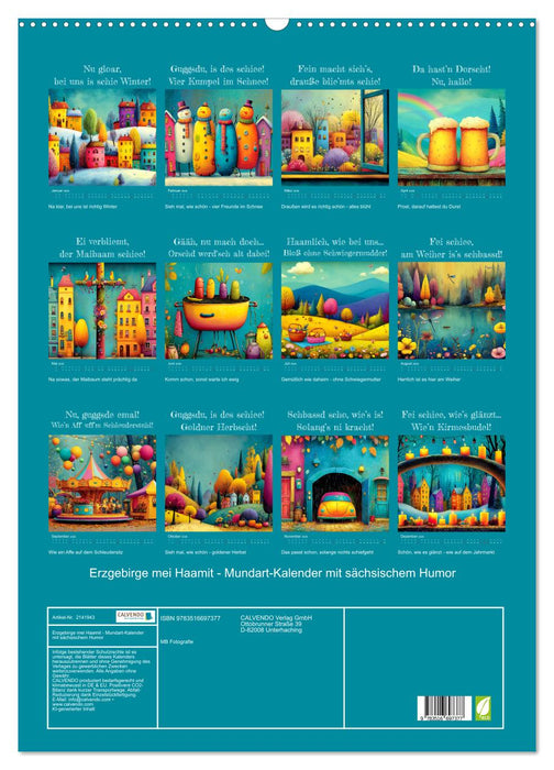 Erzgebirge mei Haamit - Mundart-Kalender mit sächsischem Humor (CALVENDO Wandkalender 2026)