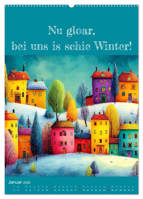 Erzgebirge mei Haamit - Mundart-Kalender mit sächsischem Humor (CALVENDO Wandkalender 2026)