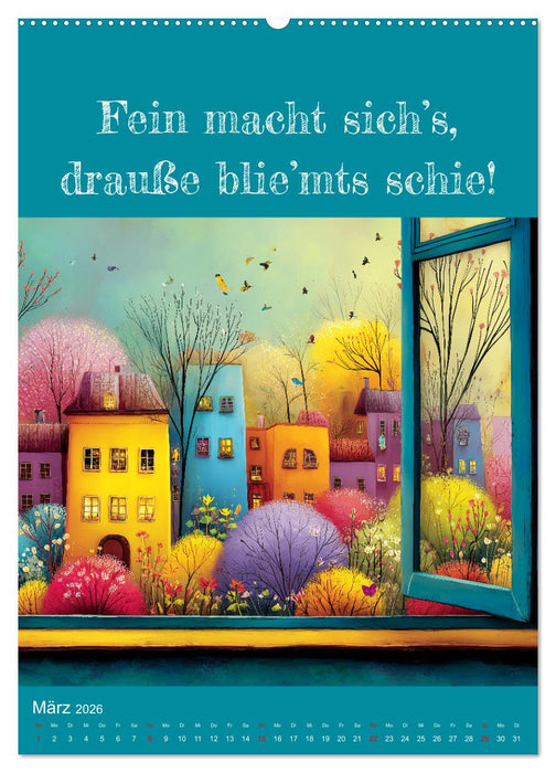 Erzgebirge mei Haamit - Mundart-Kalender mit sächsischem Humor (CALVENDO Wandkalender 2026)