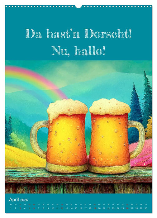 Erzgebirge mei Haamit - Mundart-Kalender mit sächsischem Humor (CALVENDO Wandkalender 2026)