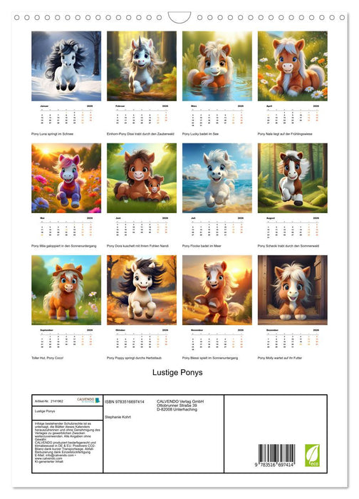 Lustige Ponys (CALVENDO Wandkalender 2026)
