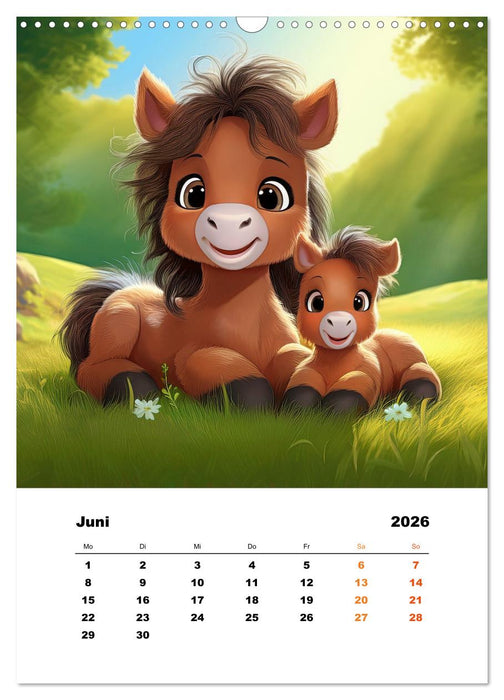 Lustige Ponys (CALVENDO Wandkalender 2026)