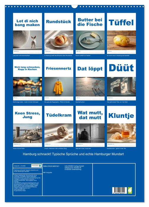 Hamburg schnackt! Typische Sprüche und echte Hamburger Mundart (CALVENDO Wandkalender 2026)