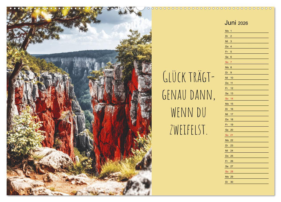 Eine Portion Glück - Motivationskalender fürs ganze Jahr (CALVENDO Wandkalender 2026)