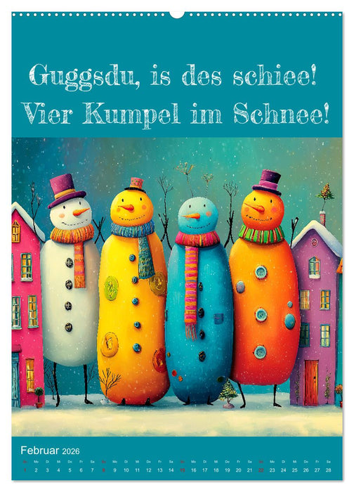 Erzgebirge mei Haamit - Mundart-Kalender mit sächsischem Humor (CALVENDO Premium Wandkalender 2026)